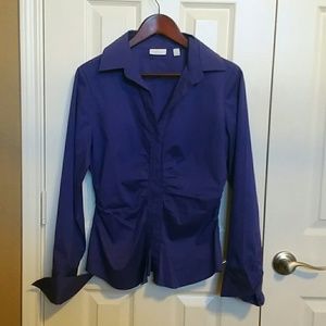 Purple button down top